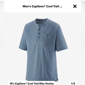 Men’s Patagonia capilene cool trail bike Henley blue size XL